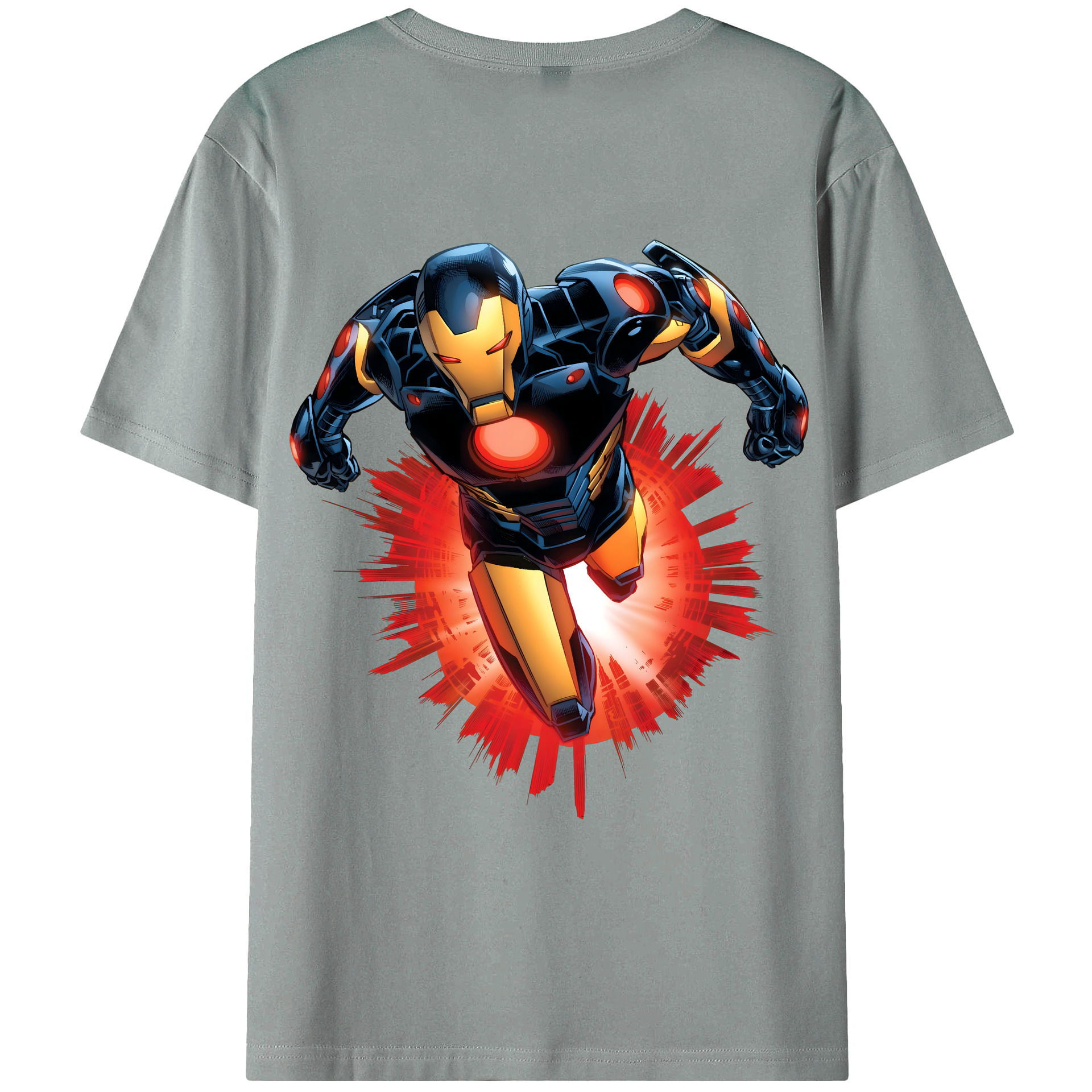 （画像用） アベンジャーズ The Avengers 綿100％ メンズ半袖Tシャツ（バックプリント） 通気性
